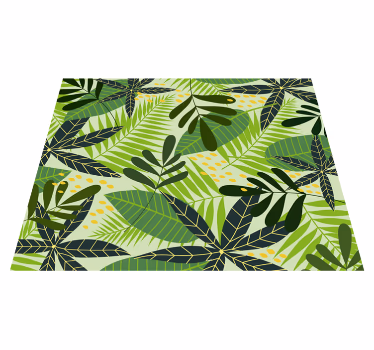 Tropisch blad botanisch vinyl vloerkleed bloemen en planten - TenStickers