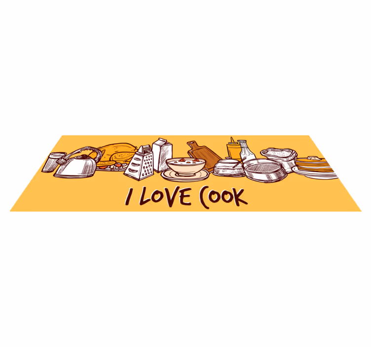 Ik hou van koken vinyl tapijt keuken - TenStickers