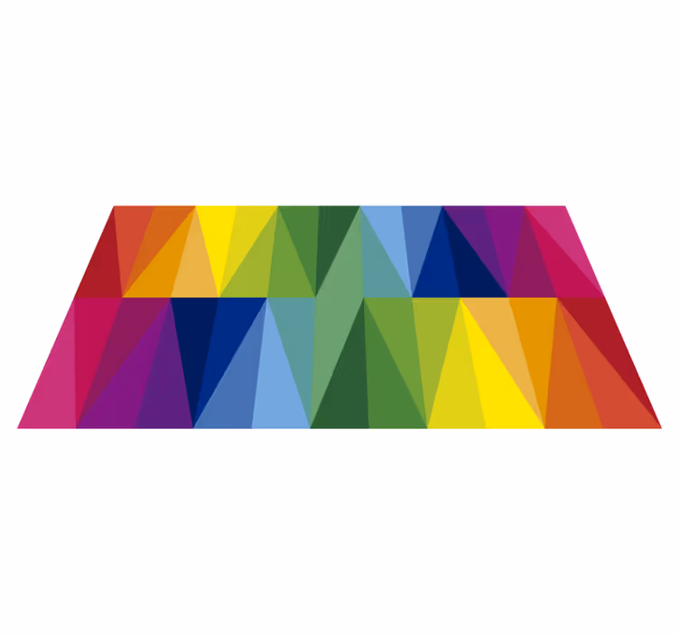 Regenboog driehoeken geometrische vinyl tapijten - TenStickers