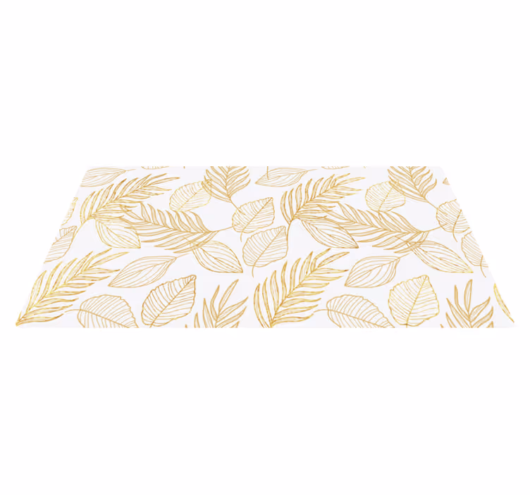 Bladmotief illustratie vinyl tapijt bloemen en planten - TenStickers