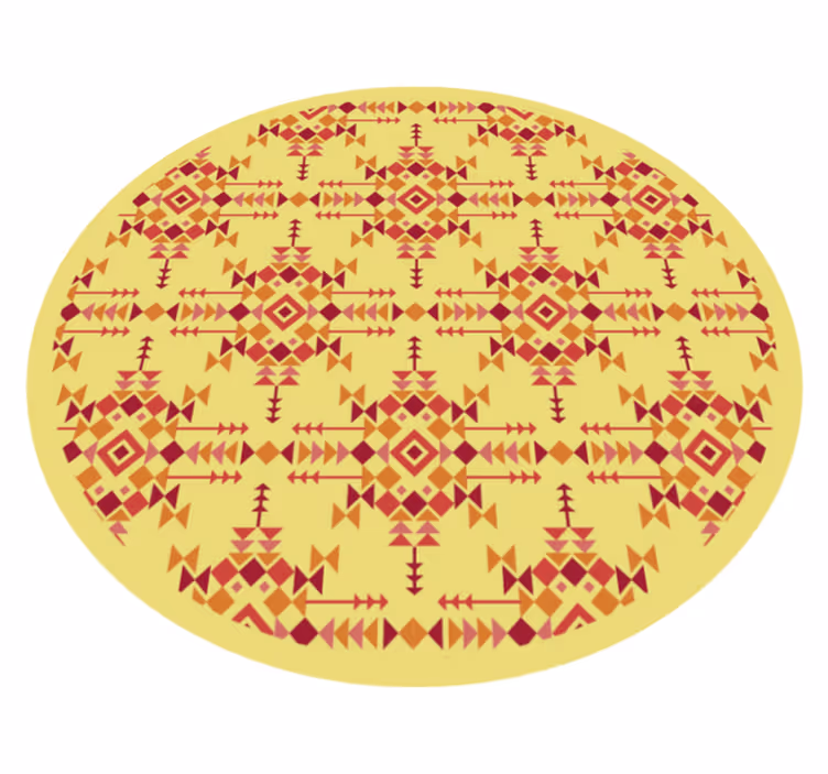 Etnische symmetrie vinyl tapijt etnisch - TenStickers