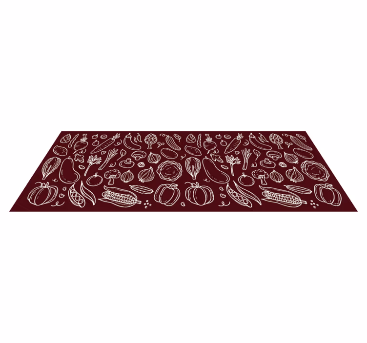 Groente illustratie vinyl tapijt keuken - TenStickers