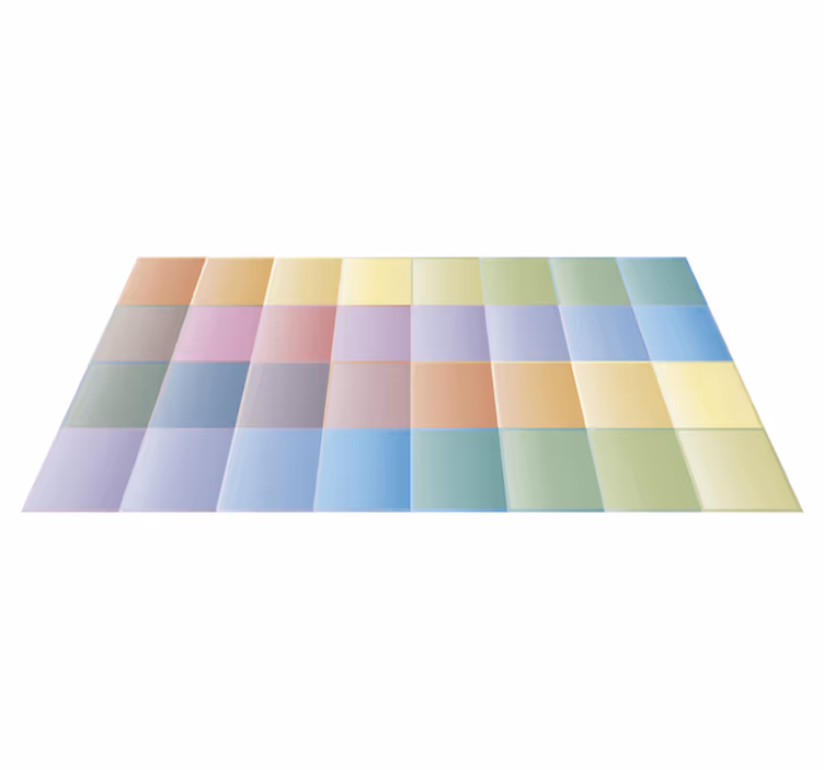 Kleurrijke pixelatie vinyl tapijt keuken - TenStickers