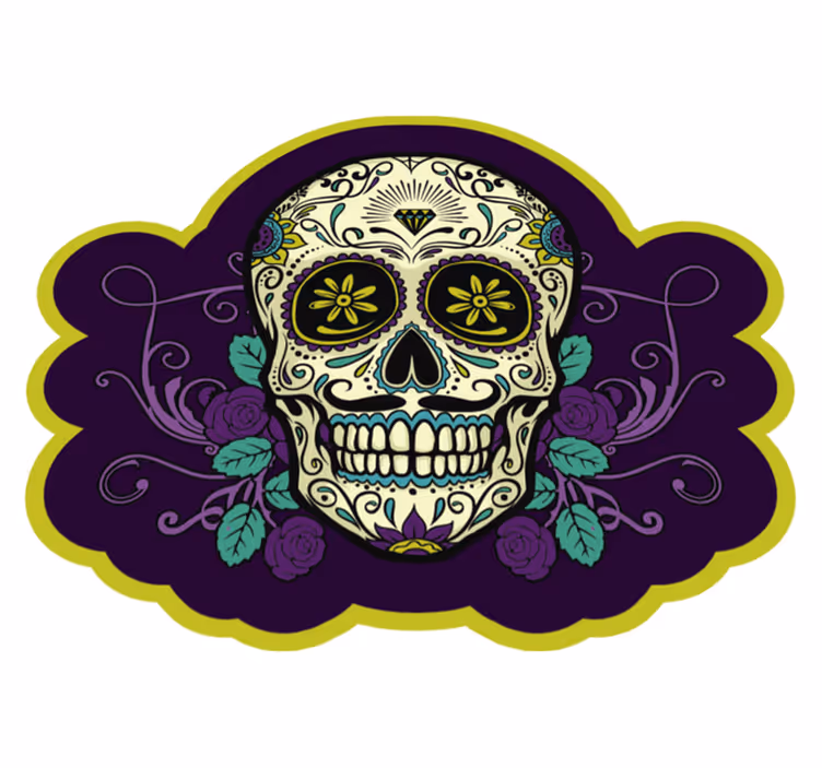 Schedelmotief vinyl tapijt Halloween - TenStickers