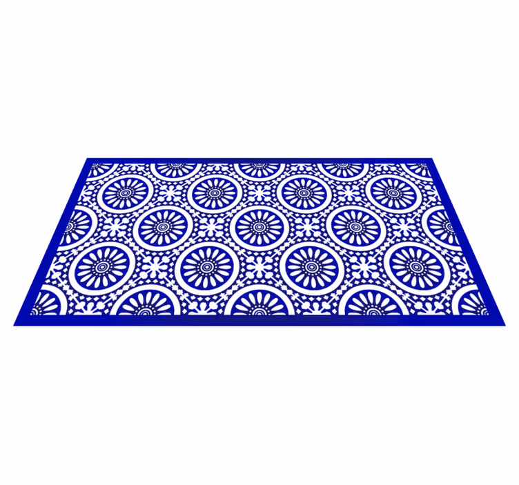 Omcirkeld mandalapatroon vinyl tapijt mandala - TenStickers