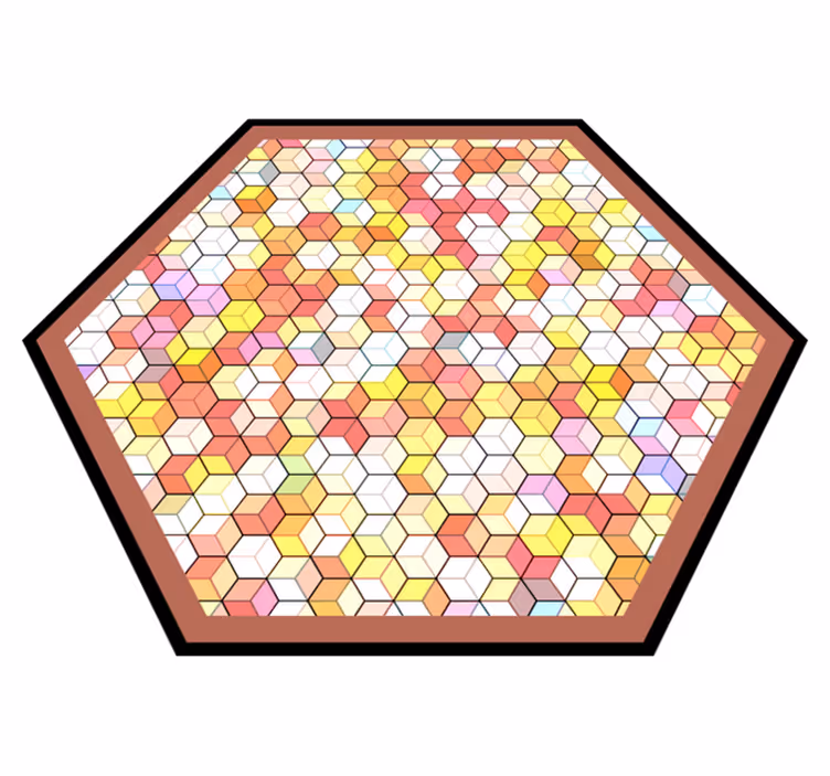 Hexagonaal spectrum vinyl tapijt geometrisch - TenStickers