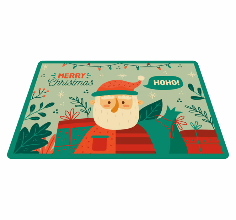 Feestelijke kerstmanillustratie vinyl tapijt kerstmis - TenStickers