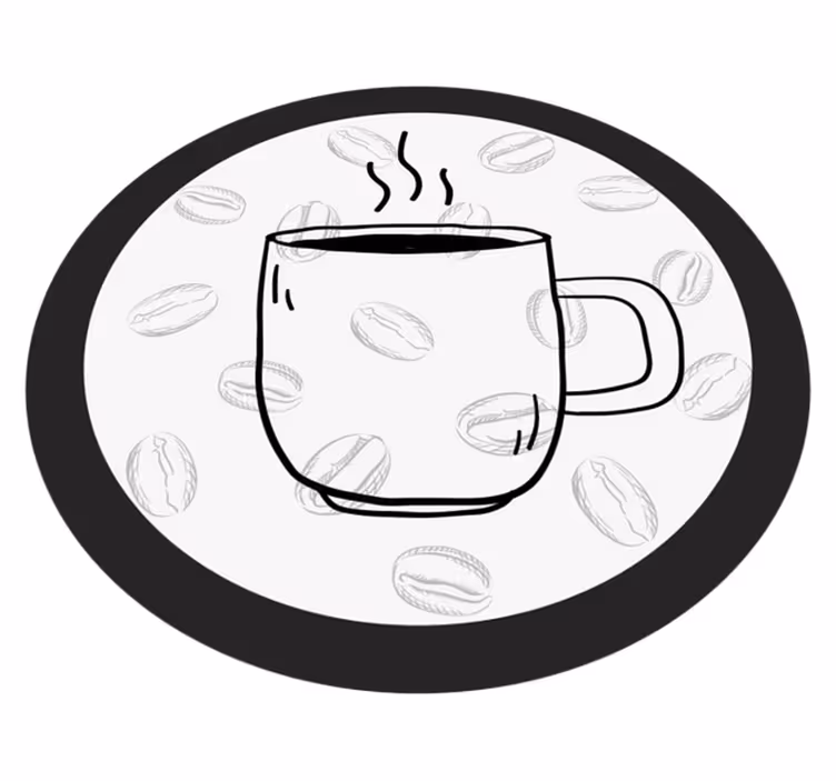 Koffiekopje illustratie vinyl tapijt keuken - TenStickers