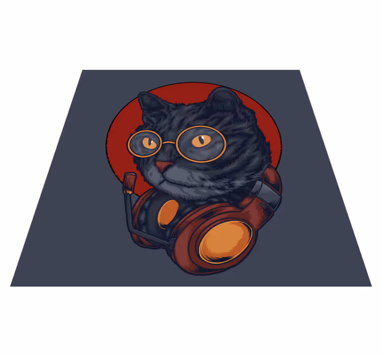 Astronaut katachtige dieren vinyl tapijt - TenStickers