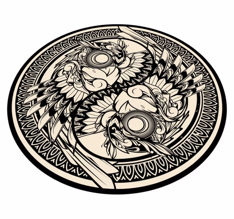 Vinyl tapijt mandala gedetailleerde mandala - TenStickers