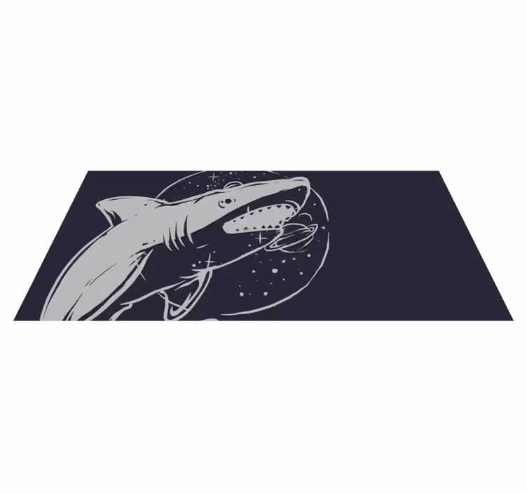 Kosmische haaienruimte vinyl tapijt meer kinderen - TenStickers