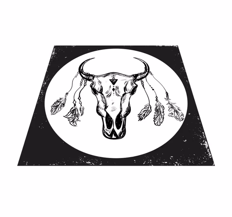 Boheemse schedel dieren vinyl tapijt - TenStickers