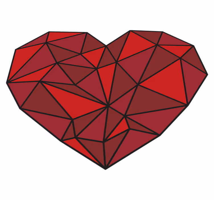 Gefacetteerd hart vinyl tapijt geometrisch - TenStickers