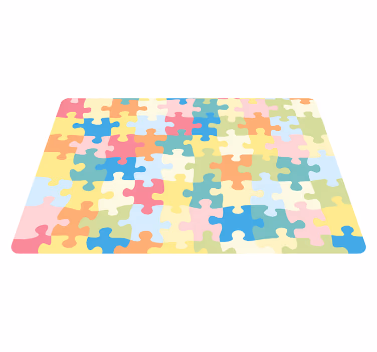 Puzzelpatroon vinyl tapijt kind - TenStickers