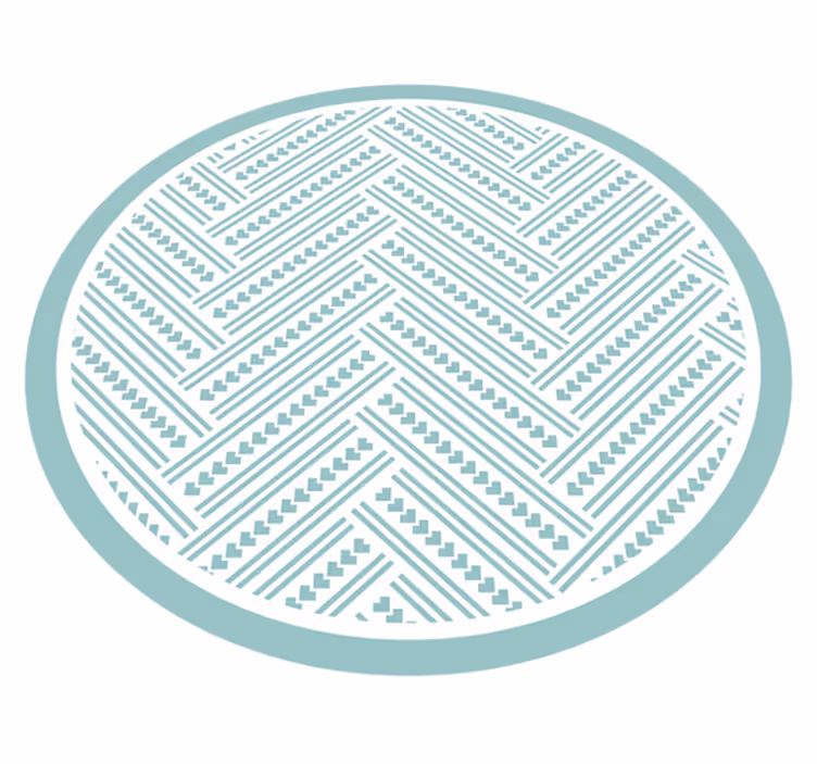 Geometrisch motief rond vinyl tapijt geometrisch - TenStickers