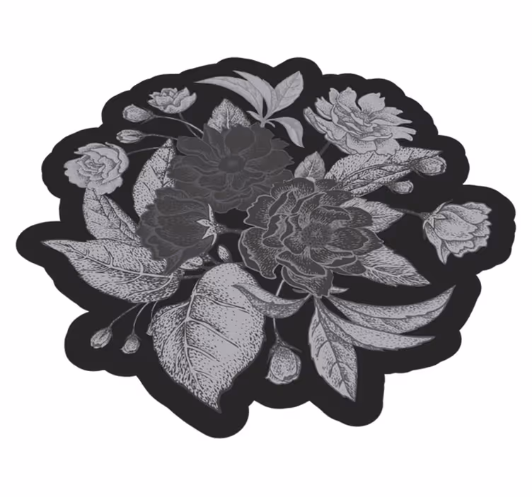 Bloemencontourdisplay vinyl tapijt bloemen en planten - TenStickers