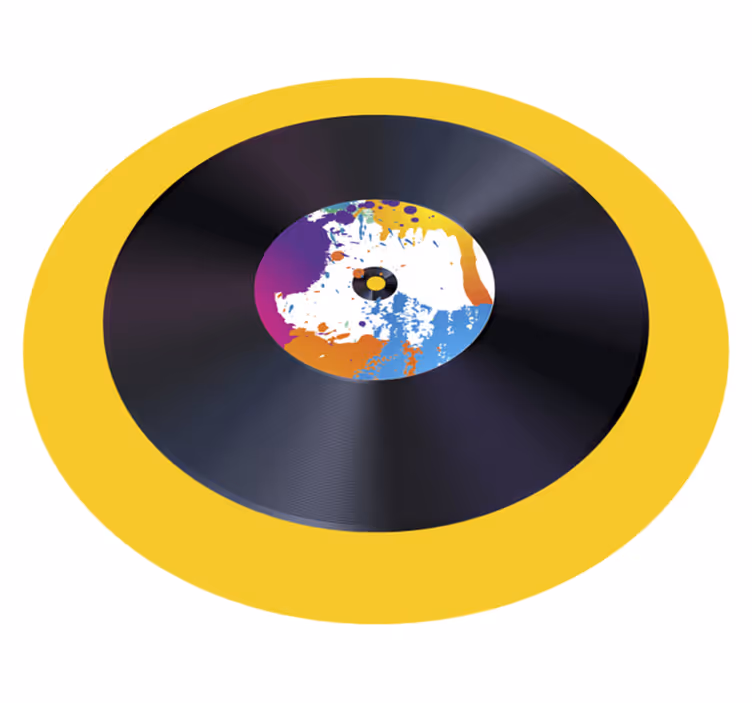 Abstracte splash-record vinyl tapijt textuur - TenStickers