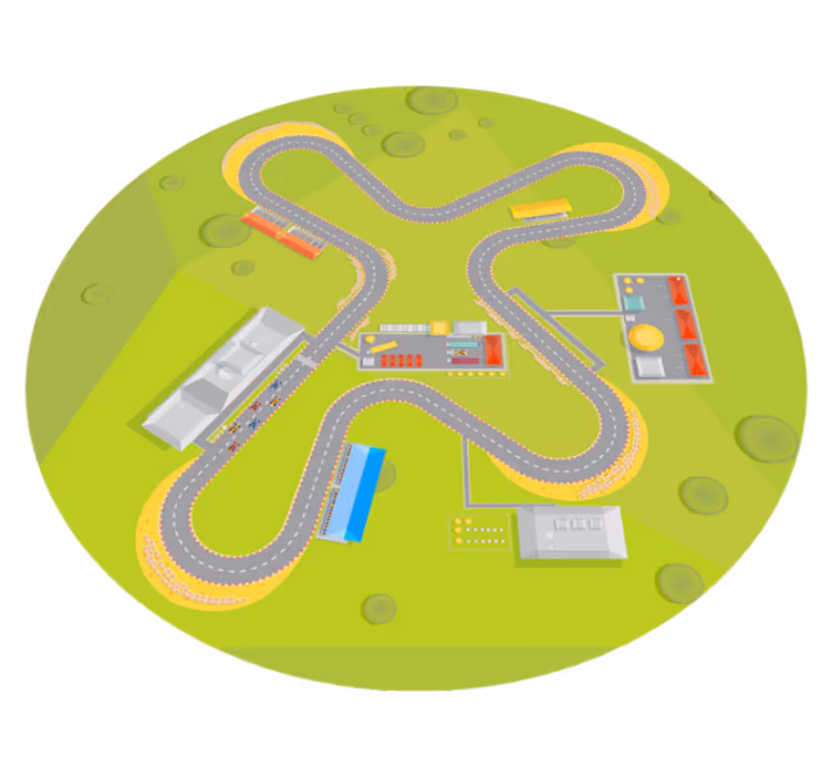 Speels parcours vinyl tapijt snelwegen - TenStickers