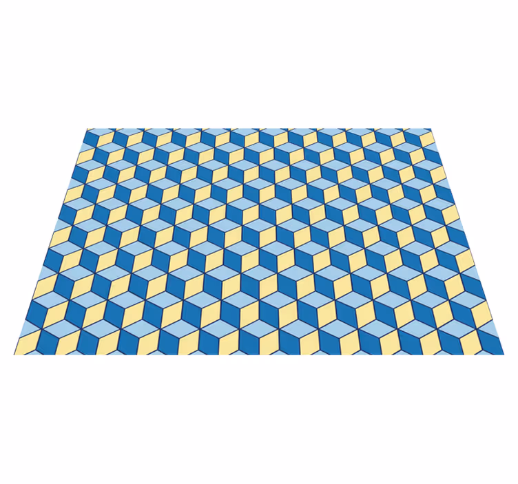 Vinyl tapijten voor in de eetkamer 3d effect geometrisch - TenStickers