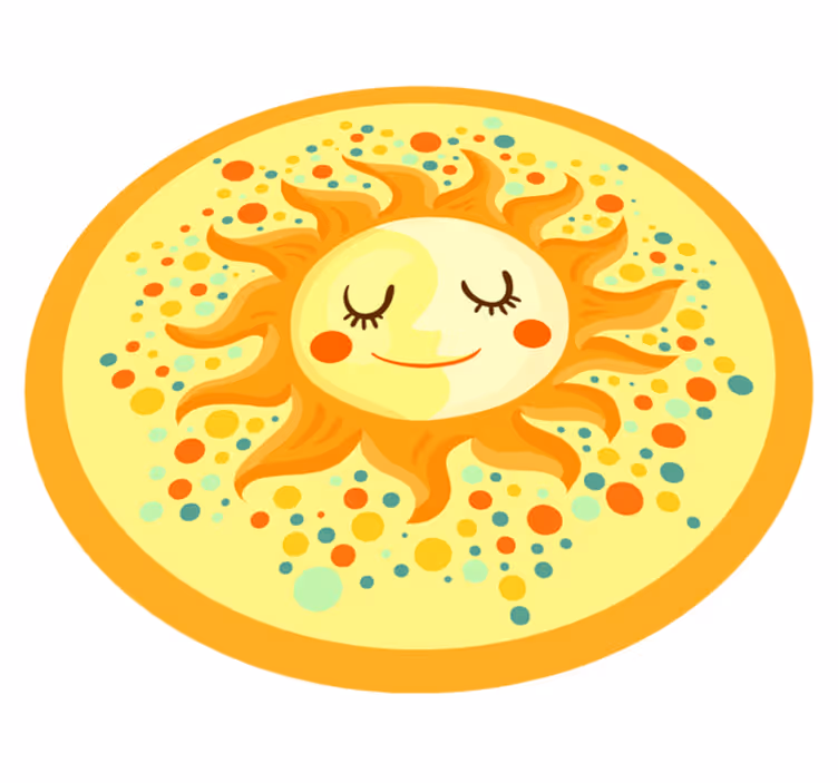 Zonneschijn cirkel vinyl tapijt baby - TenStickers