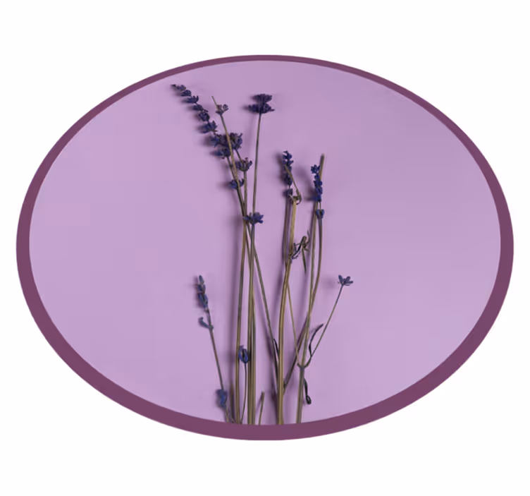 Lavendel silhouet vinyl tapijt bloemen en planten - TenStickers