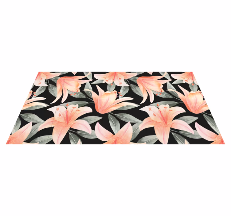 Beelden van een bloemenbries vinyl tapijt bloemen en planten - TenStickers