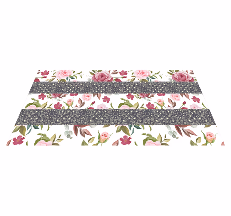 Bloemenloper vinyl tapijt bloemen en planten - TenStickers