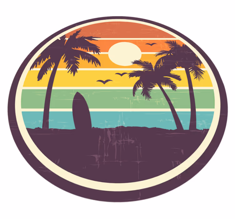 Vinyl tapijt natuur tropische zonsondergang scène - TenStickers