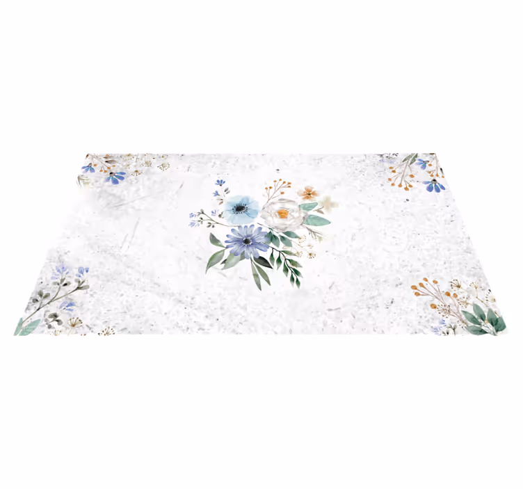 Vinyl tapijt Bloemen en planten Retro bloemen - TenStickers