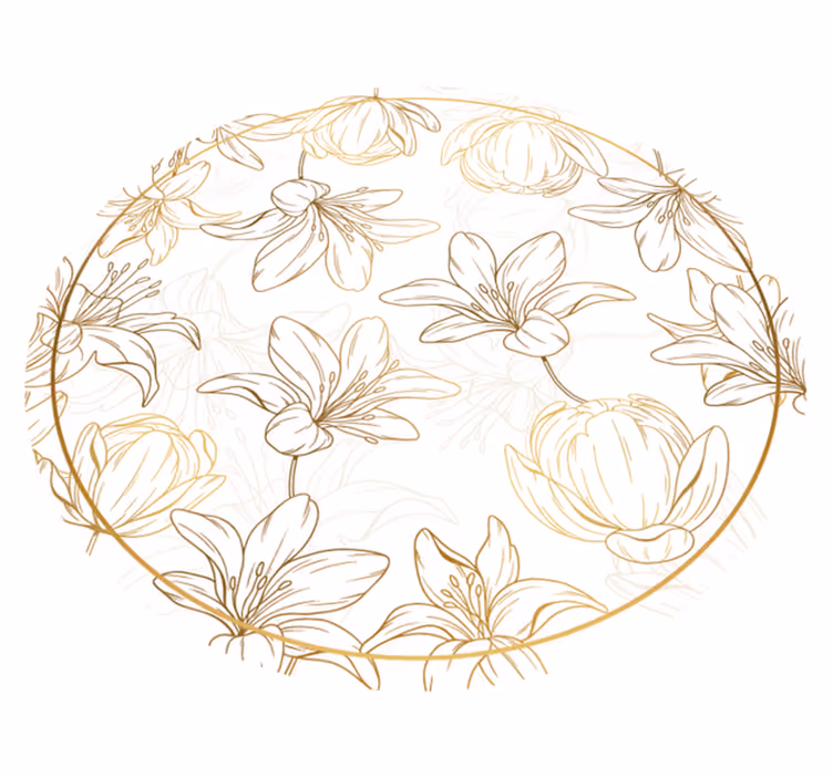 Bloemencirkelpatroon vinyl tapijt bloemen en planten - TenStickers