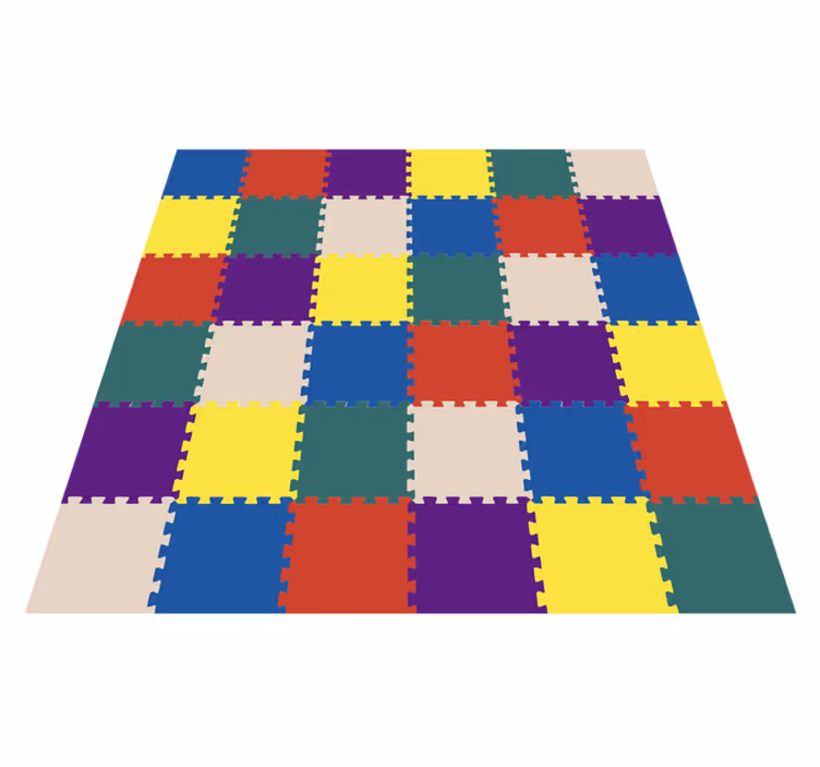 Kleurrijke puzzelmat vinyl tapijt meer kinderen - TenStickers