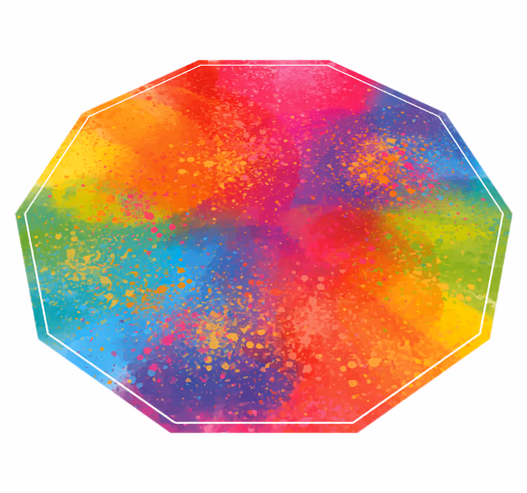 Kleurrijke gespetterde zeshoek marmeren vinyl tapijt - TenStickers