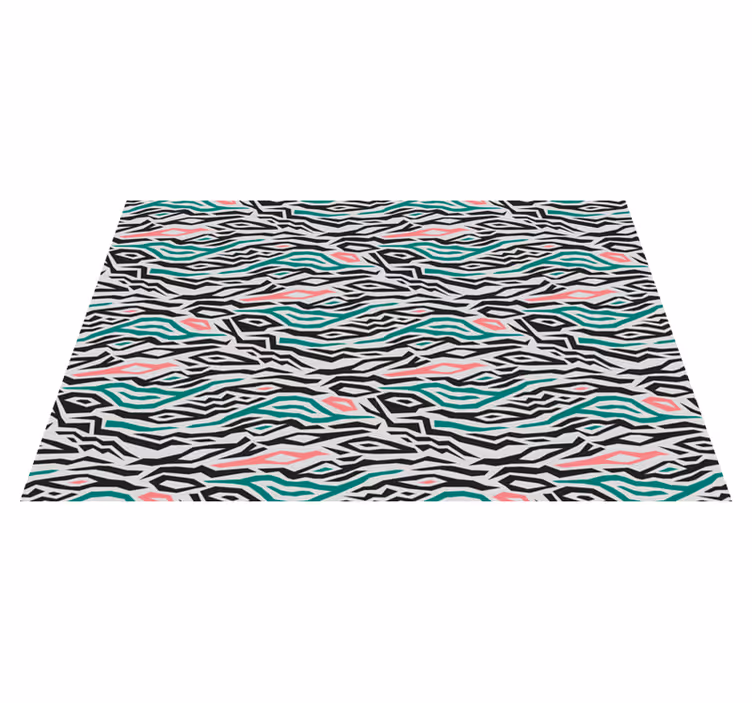 Abstracte zebralijnen vinyl tapijt strepen - TenStickers
