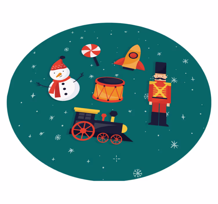 Feestelijke speelgoedcirkel vinyl tapijt meer kinderen - TenStickers