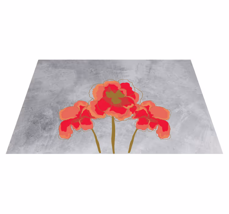 Bloemenbloesem trio vinyl tapijt bloemen en planten - TenStickers