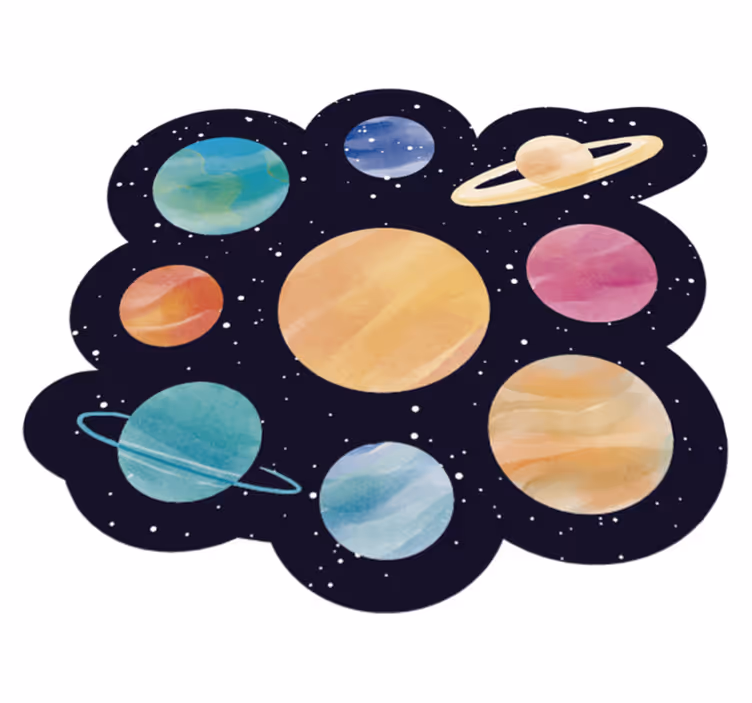 Planetaire ruimte thema vinyl tapijt meer kinderen - TenStickers