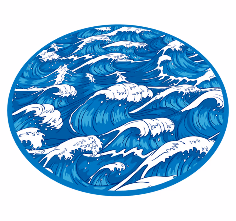 Oceanisch golfpatroon vinyl tapijt natuur - TenStickers