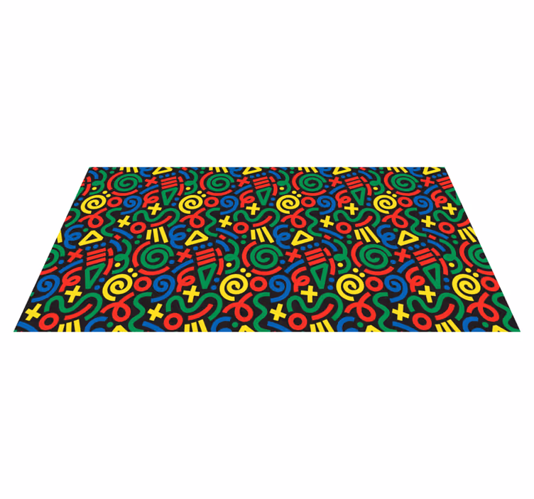 Levendig puzzelpatroon vinyl tapijt spel - TenStickers