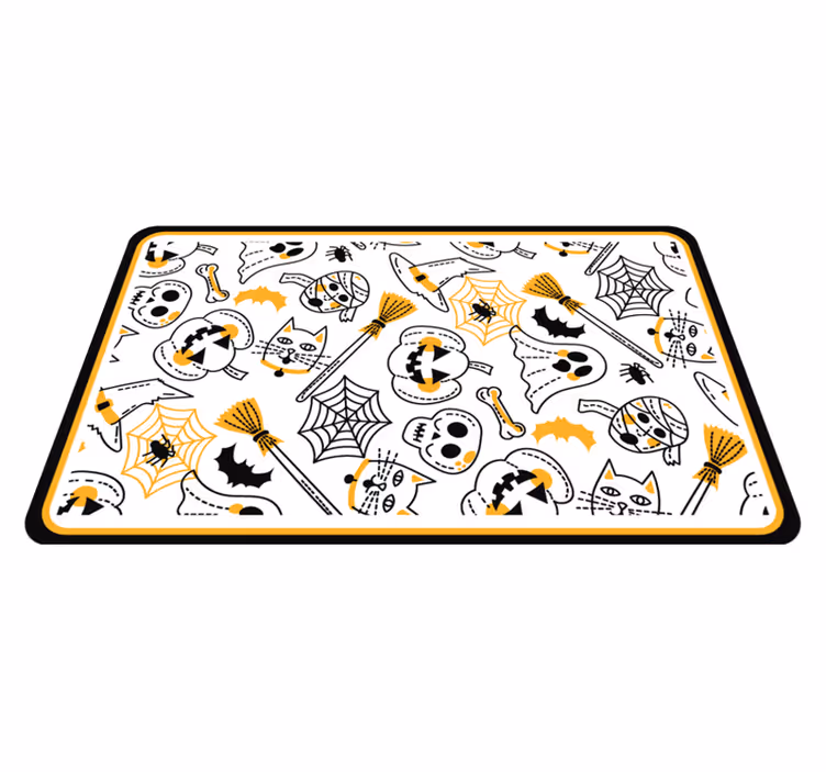 Griezelige feestelijke motieven vinyl tapijt Halloween - TenStickers