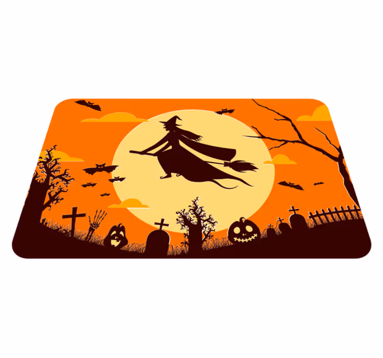 Vinyl tapijt halloween spookachtige halloween silhouet - TenStickers