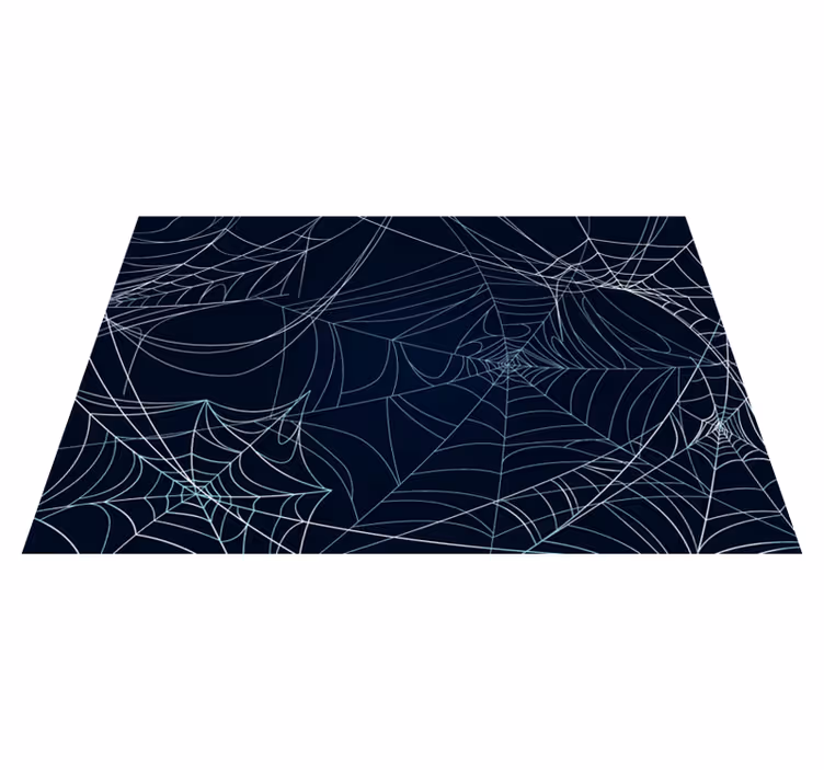 Griezelige spinnenwebben vinyl tapijt Halloween - TenStickers
