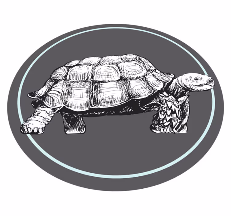 Geïllustreerde schildpad dieren vinyl tapijt - TenStickers