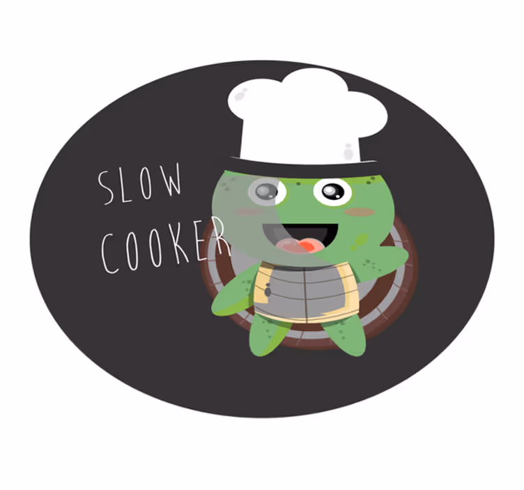Chef-kok schildpad illustratie vinyl tapijt keuken - TenStickers