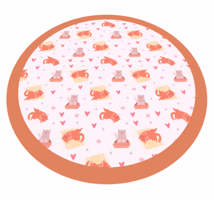Speels kattenmotief vinyl tapijt baby - TenStickers