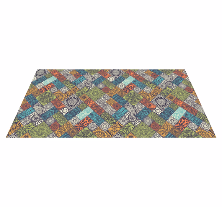 Vinyl tapijt mandala patchwork pad - TenStickers