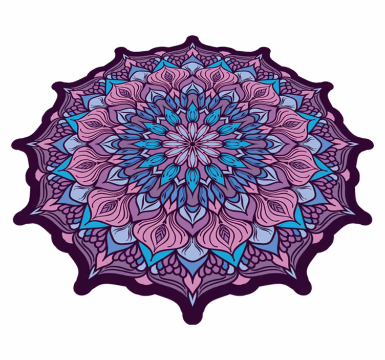 Ingewikkeld mandaladetail vinyl tapijt mandala - TenStickers