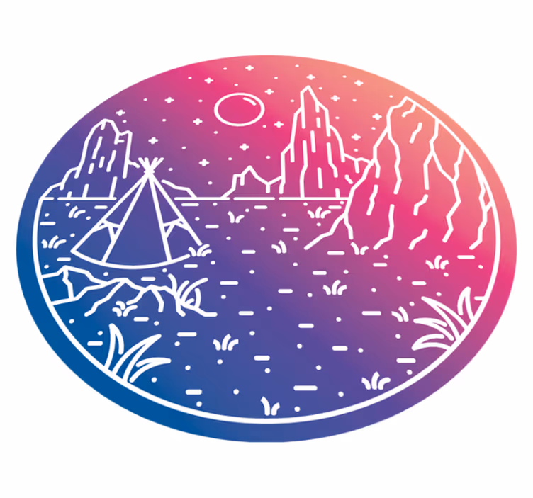 Nachtelijk kamperen vinyl tapijt natuur - TenStickers