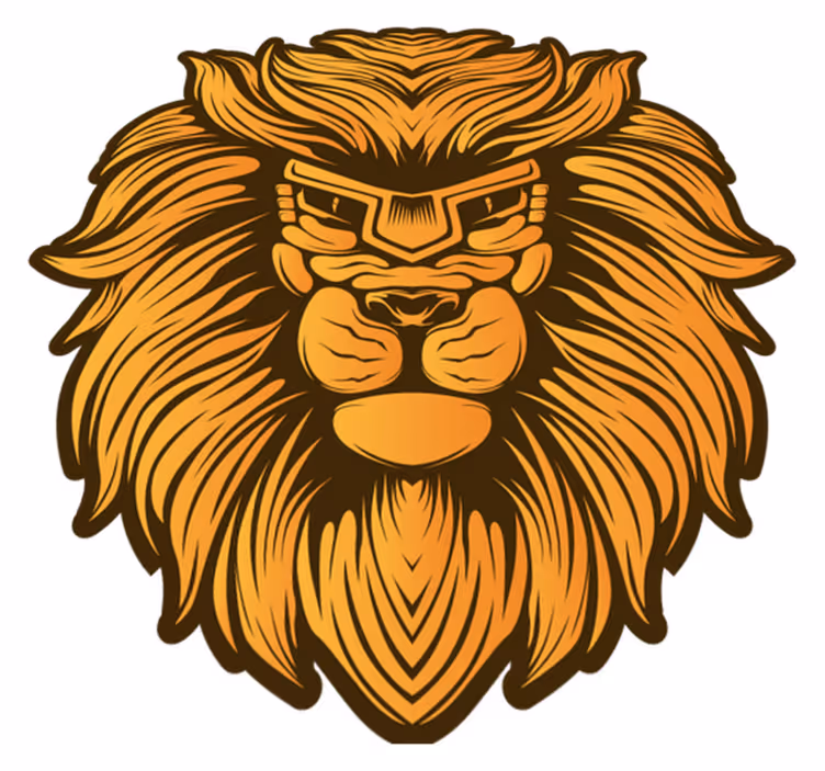 Leeuwenportret illustratie dieren vinyl tapijt - TenStickers