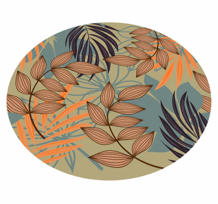 Botanisch bladpatroon vinyl tapijt bloemen en planten - TenStickers