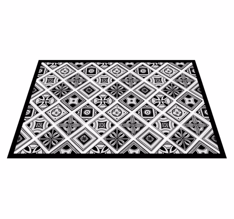 Monochrome tegels vinyl tapijt tegels - TenStickers